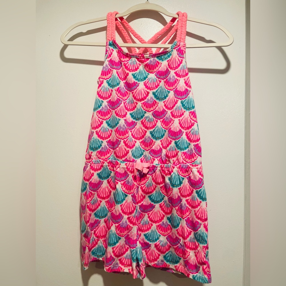 Tommy Bahama Gold Glitter Colorful SeaShell Pattern Romper - Picture 2 of 6